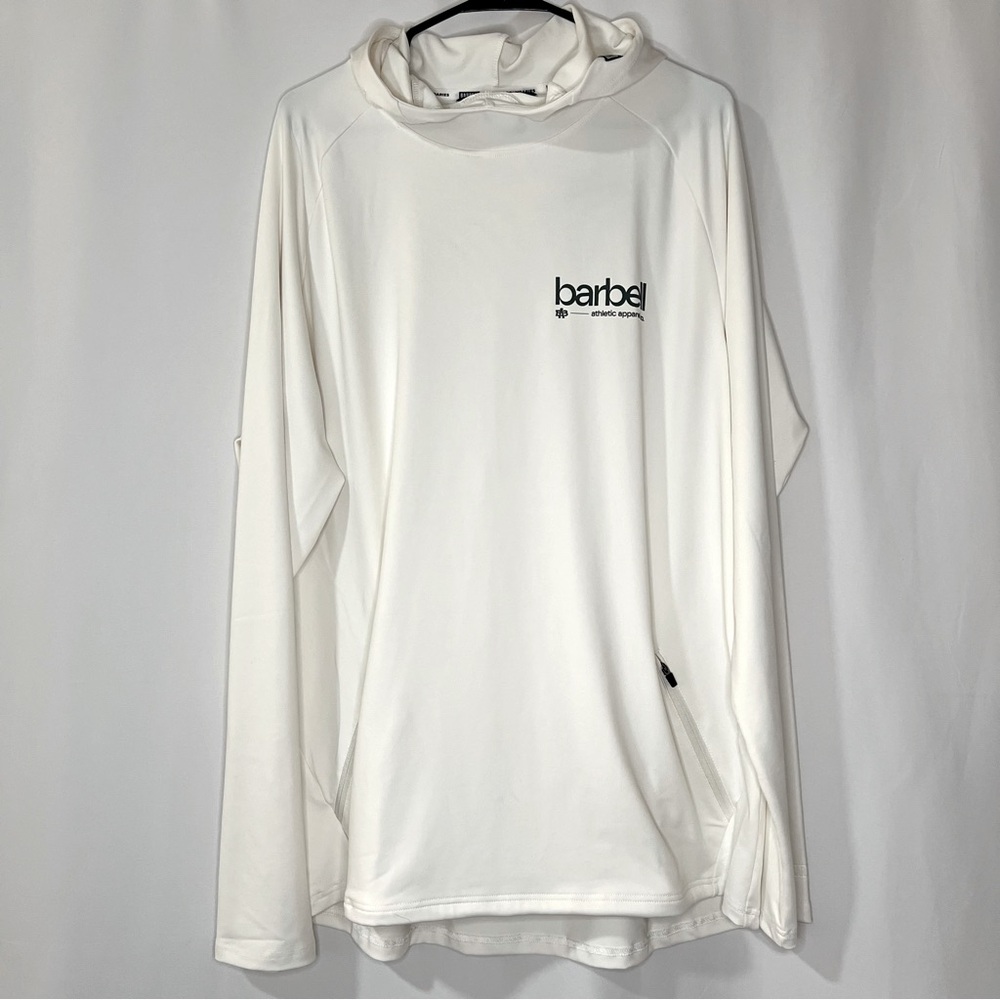 Barbell Men’s Stealth Hoodie, NWT, White/Cream, Size XL, 0147.